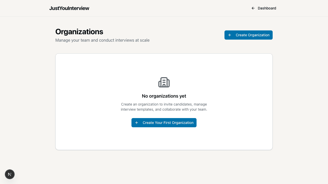 Organization hiring dashboard